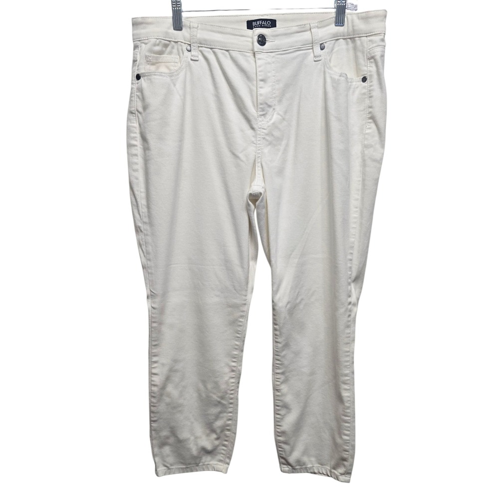 Buffalo Aubrey Mid-Rise Super Soft Capri Jeans Size‎ 14/34 White Denim